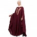 Designer Irani Kaftan with embroidery work- Maroon